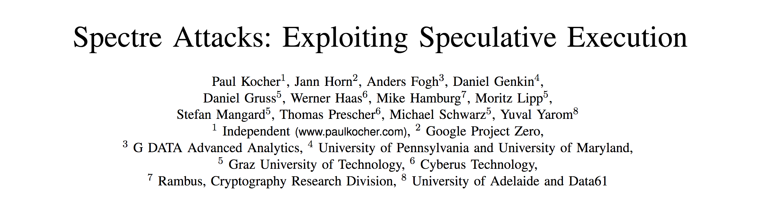 Spectre Attacks: Exploiting Speculative Execution.